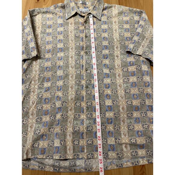 Vintage 90s Pierre Cardin Short Sleeve Button Down Shirt Size XL - Picture 2 of 5
